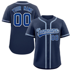 Custom Navy Royal-Gray Classic Style Authentic Baseball Jersey