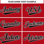 Custom Red Black-White Solider Classic Style Authentic Baseball Jersey