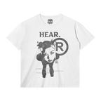 T-Shirt HEAR Streetwear Tee White Cotton T Shirt Classic Fit 180 GSM DTG Print